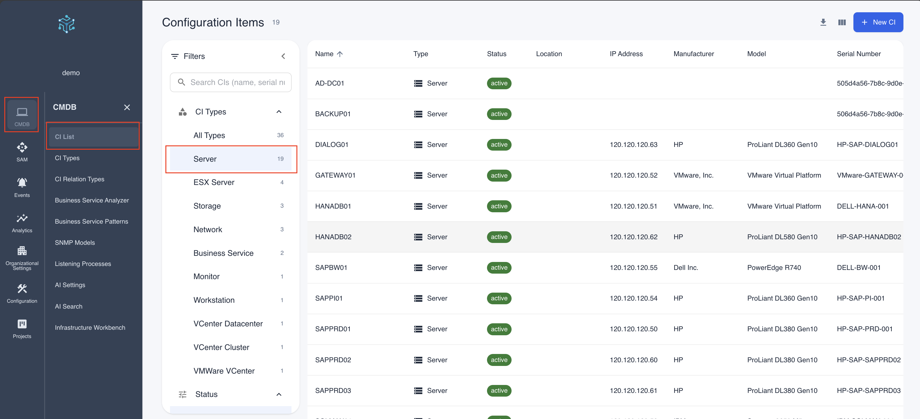Filtered Server List